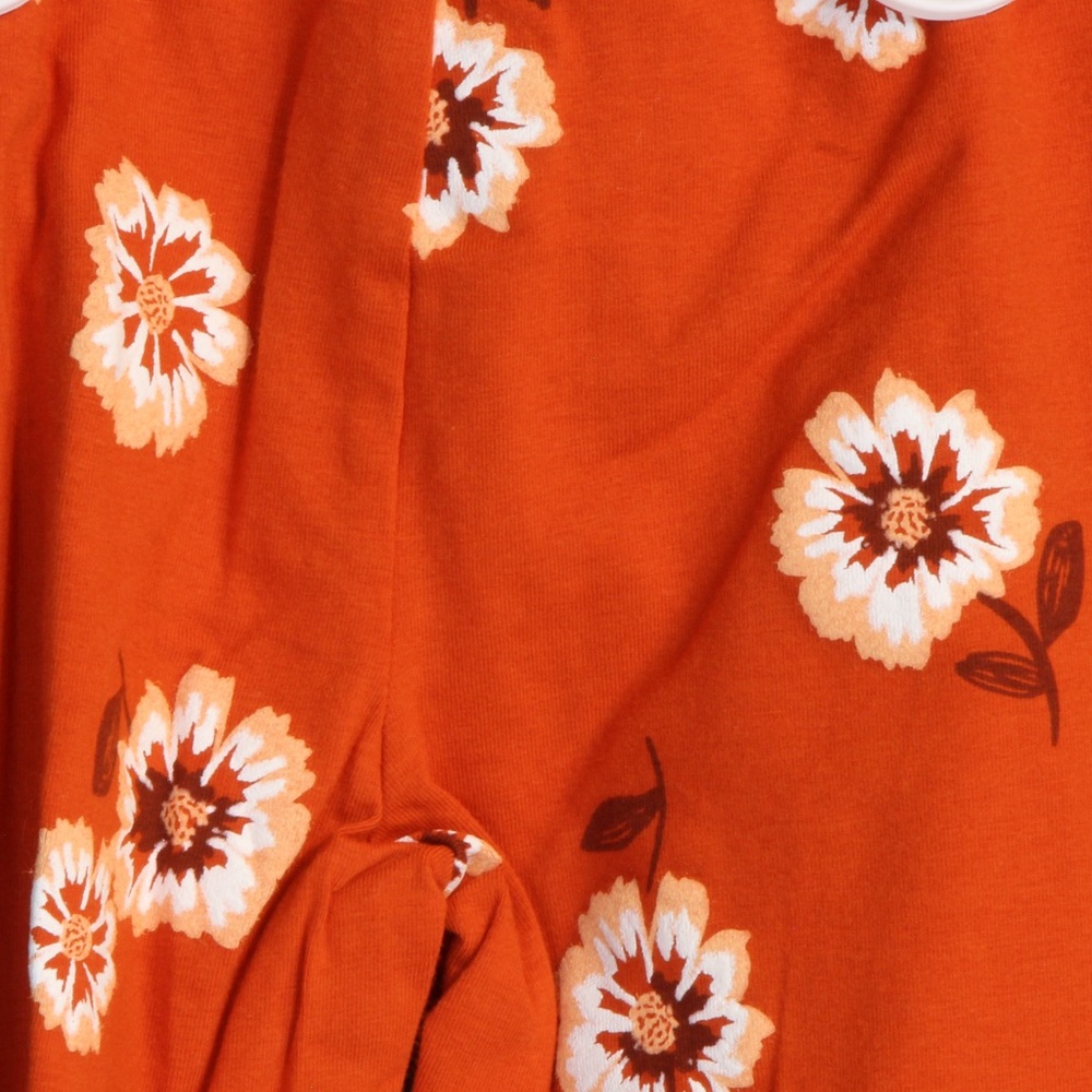 Carter's 2-Piece Blue Chambray Top & Orange Floral Legging Set Size 7/7A - Picture 4 of 4